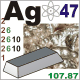 MG: silver; Ag; atomic number 47